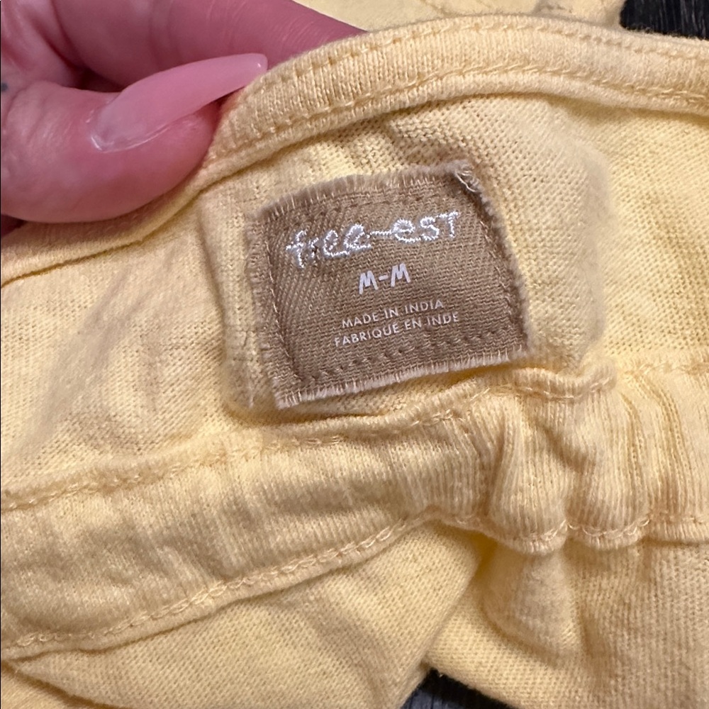 Free People Allegra Banana Yellow Halter Tie Front Flowy Top, Medium - Picture 11 of 13